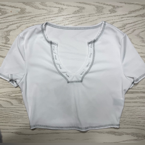 Tops - Women's White V-Neck Top